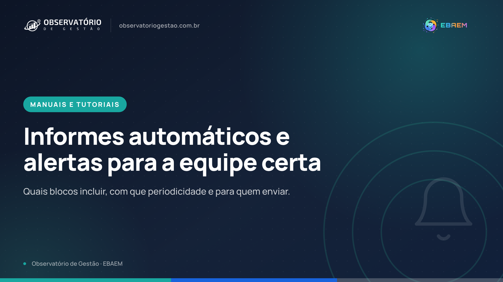 Como configurar informes automáticos e alertas para a equipe certa