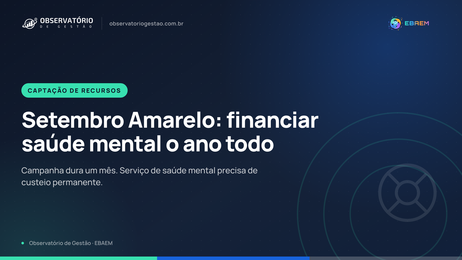 Setembro Amarelo: como o município financia ações de saúde mental